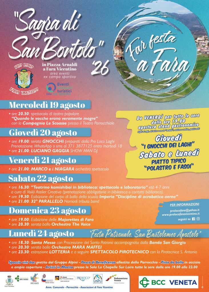 Sagra San Bortolo 2026 Vi aspettiamo numerosi!!